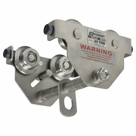 .25 T Stainless Steel Push Beam Trolley MPN:OZSS025PBT