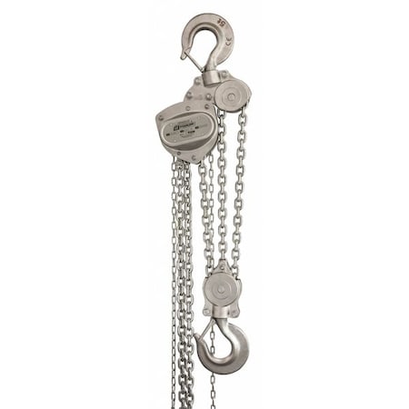 T Stainless Steel Chain Hoist 15 Ft Lift MPN:OZSS050-15CH