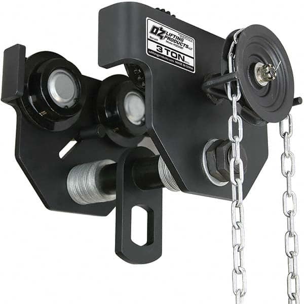 Trolleys; Type: Geared Beam ; Minimum Radius (Inch): 4.9200 ; Flange Width (Inch): 3.46 to 8 ; Wheel Diameter (Inch): 4.3400 ; Minimum Radius: 4.920 ; Load Capacity (Tons): 3 MPN:OZ3GBT