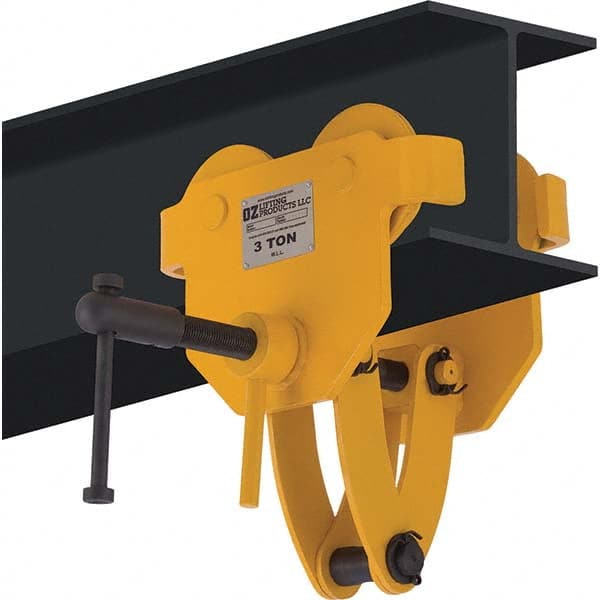 Trolleys; Type: Quick Install ; Maximum Flange Width (Decimal Inch): 8.2700 ; Minimum Flange Width (Decimal Inch): 2.9900 ; Minimum Radius (Inch): 4.2600 ; Flange Width (Inch): 2.99 to 8.27 ; Wheel Diameter (Inch): 4.3400 MPN:OZ3QAT