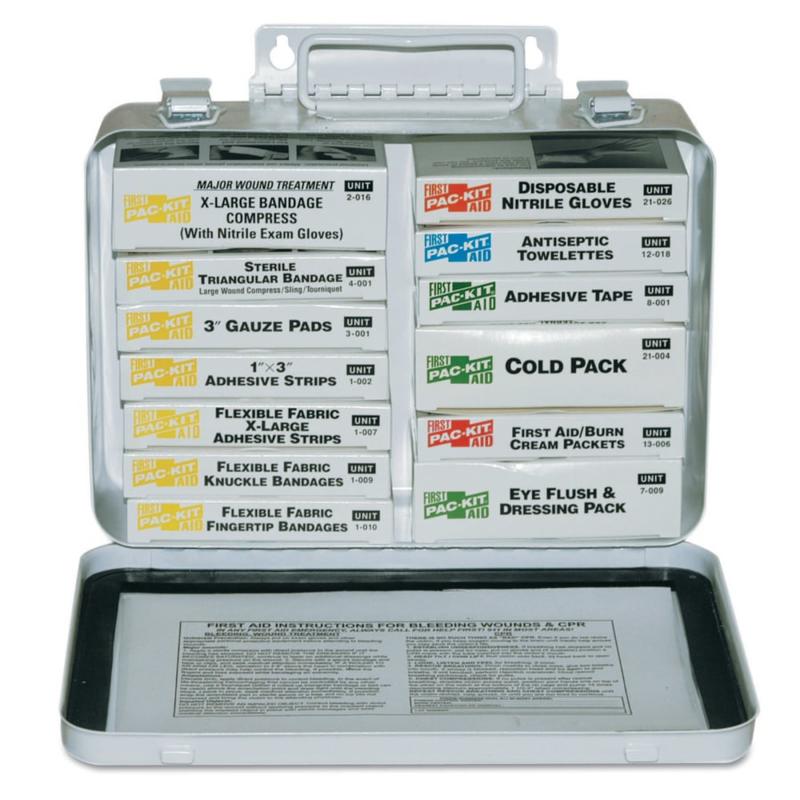 16 Unit Steel First Aid Kits, Weatherproof Steel MPN:579-5201
