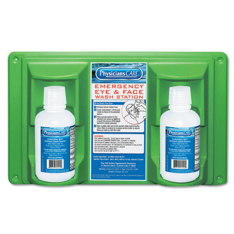 Eye & Skin Flush Emergency Station/Replacement Twin Bottles, 16 oz MPN:579-24-102