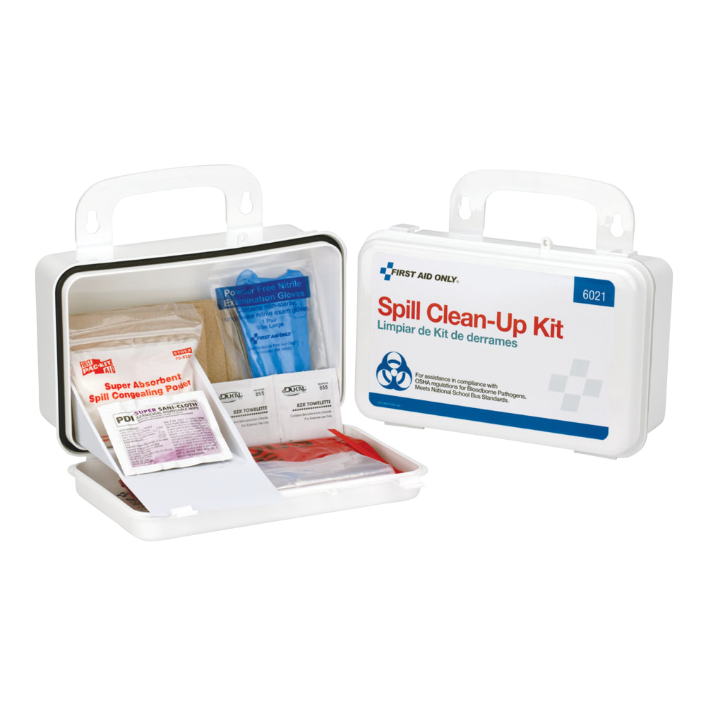First Aid Only BBP Spill Cleanup Kit, 4 1/2inH x 7 1/2inW x 2 3/4inD MPN:6021