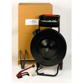 Pac Strapping Steel Kit w/ Tensioner/Sealer/Seals/Cutter & Cart 2353'L x 5/8