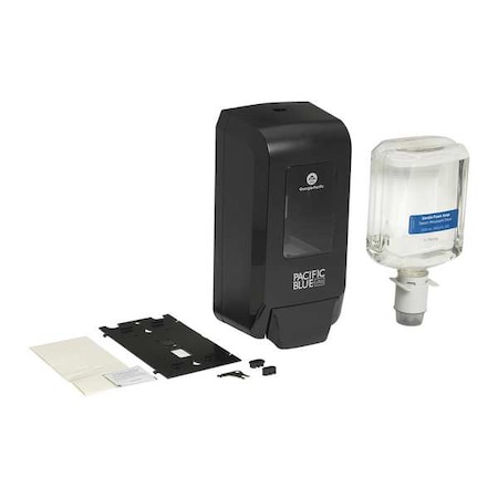 Soap/Sanitizer Dispenser Kit, Black Dispenser, Gentle Foam Soap, Dye Free MPN:5305714