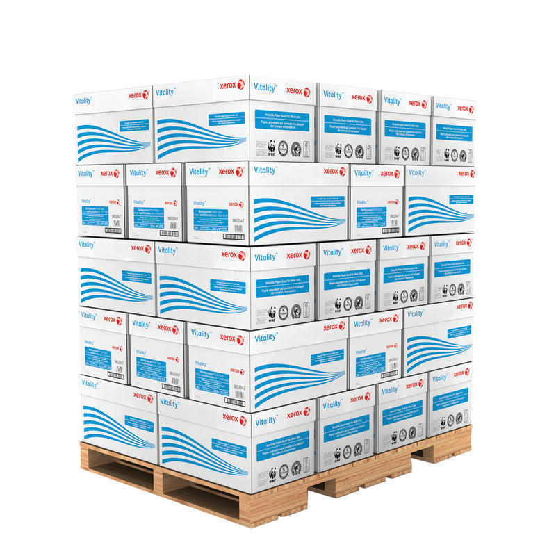 Xerox Vitality Multi-Use Printer & Copy Paper, White, Letter (8.5in x 11in), 20 Lb, 92 Brightness, 200000 Sheets/Pallet, Inside Delivery Or Dock MPN:3R02047-PL