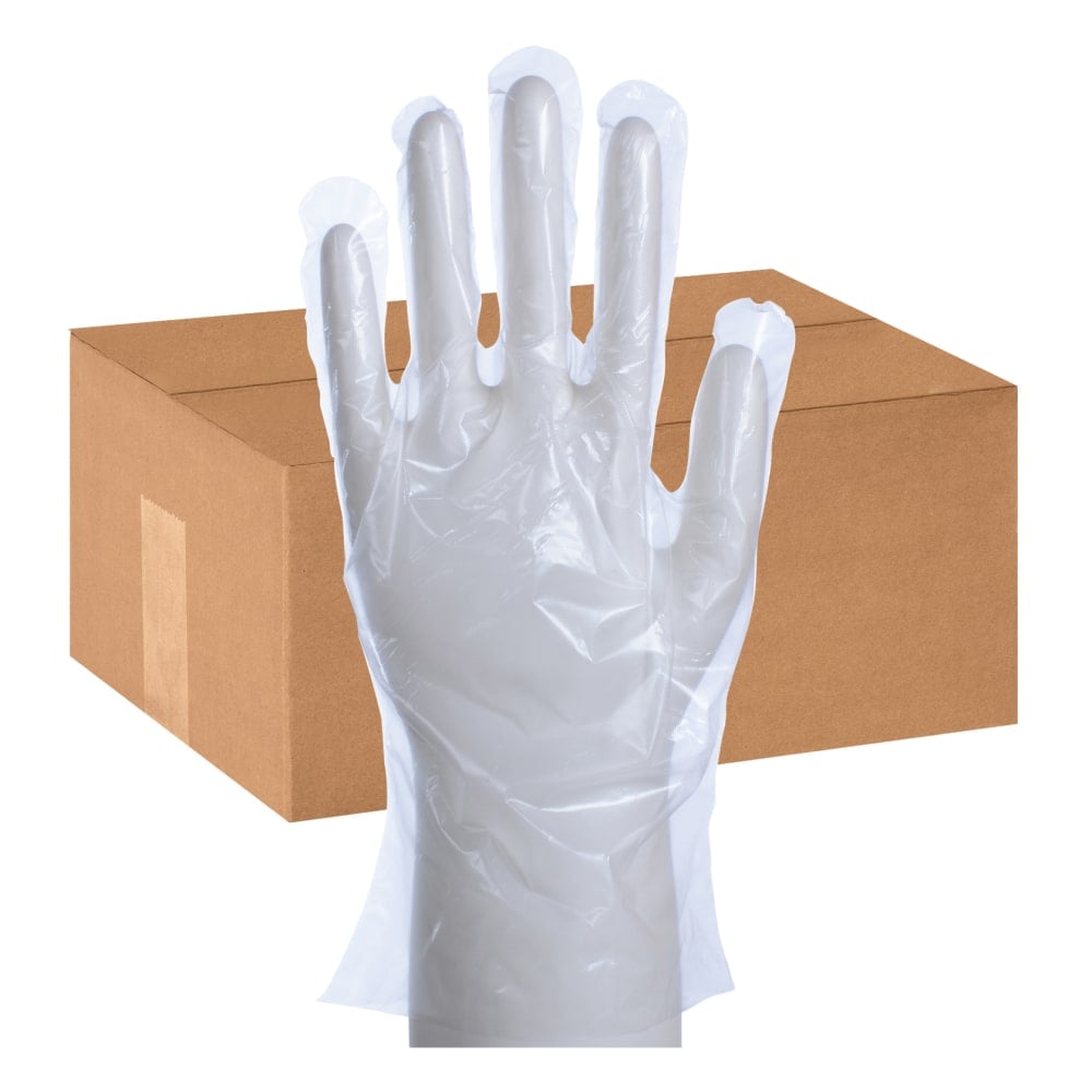 Packaging Dynamics Poly Gloves, Large, 100 Pairs Per Box, Case Of 10 Boxes (Min Order Qty 5) MPN:F10000165CT