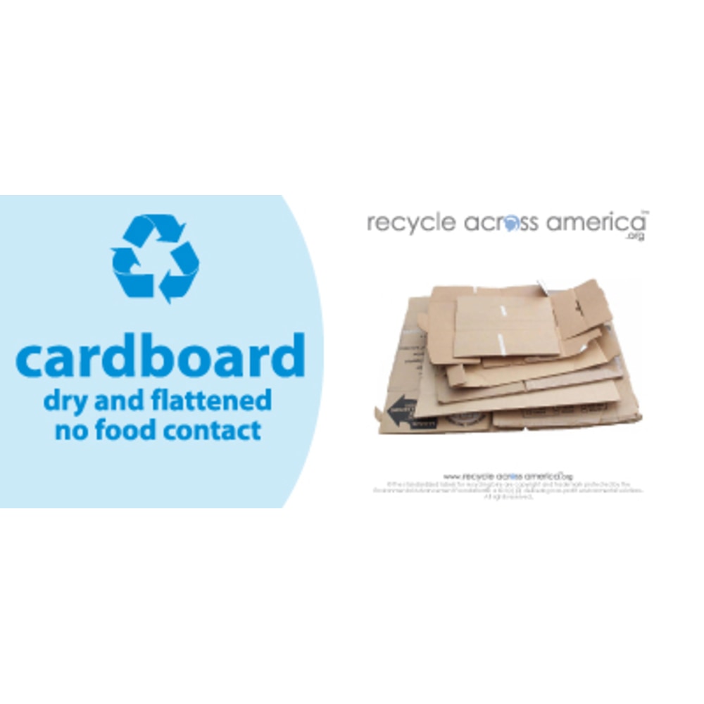 Recycle Across America Cardboard Standardized Recycling Labels, CARD-0409, 4in x 9in, Light Blue MPN:CARD-0409