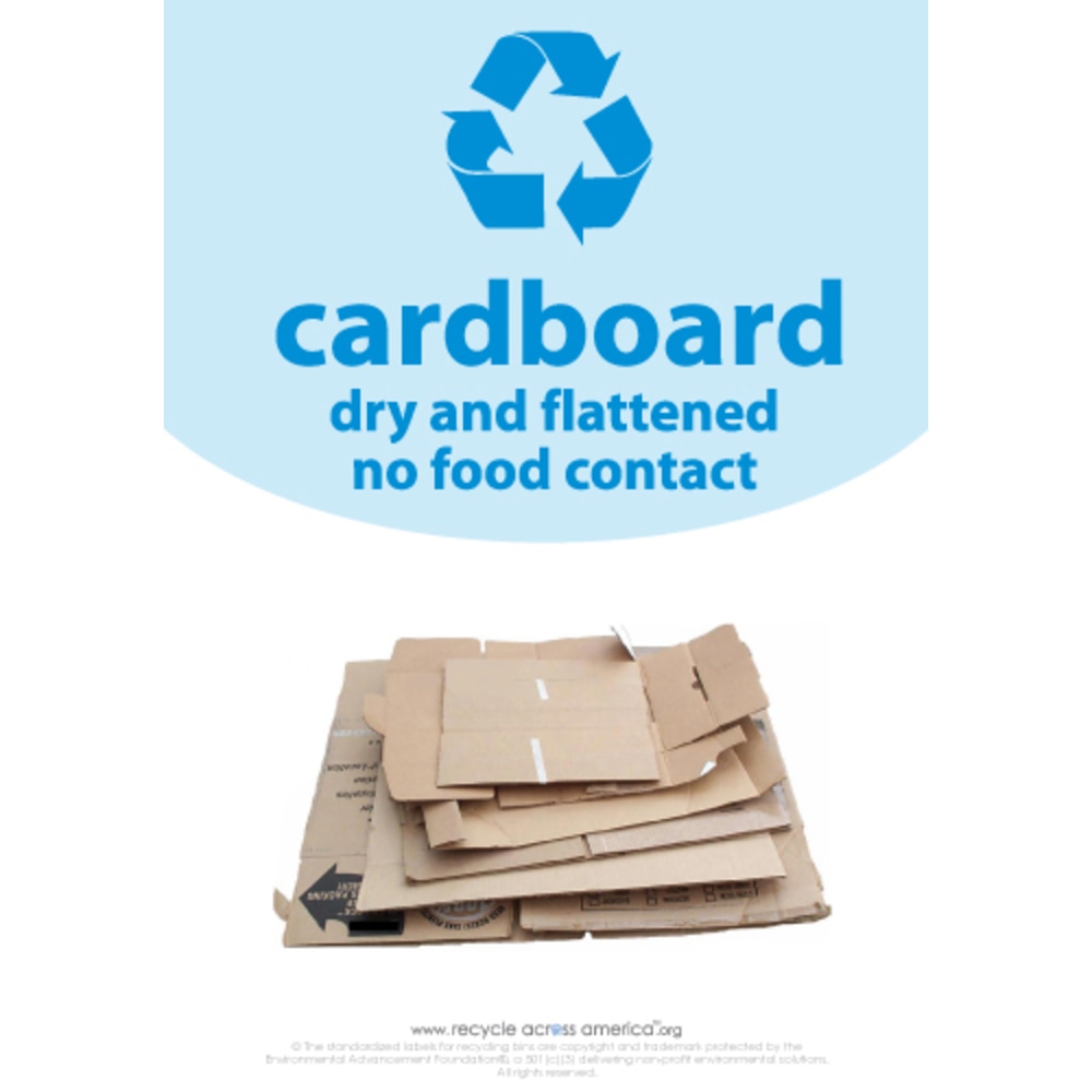 Recycle Across America Cardboard Standardized Recycling Labels, CARD-1007, 10in x 7in, Light Blue MPN:CARD-1007