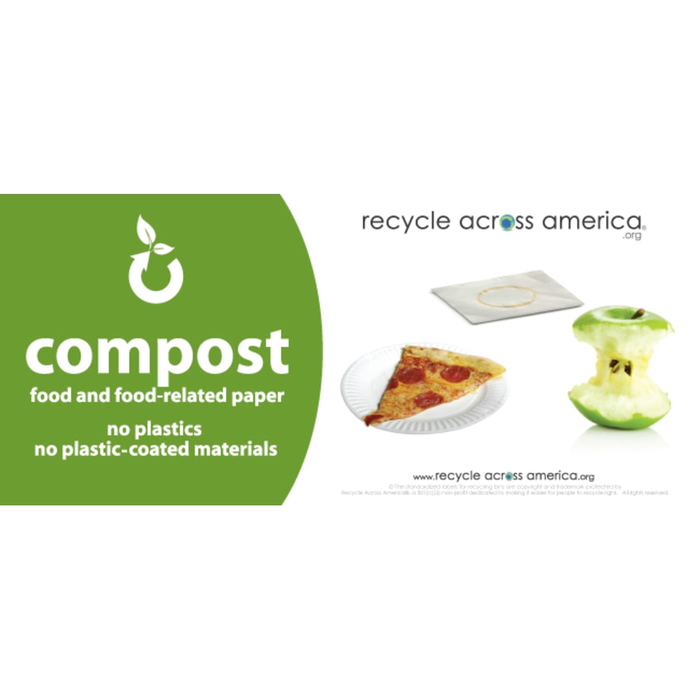 Recycle Across America Compost Standardized Labels, COMP-0409, 4in x 9in, Green MPN:COMP-0409