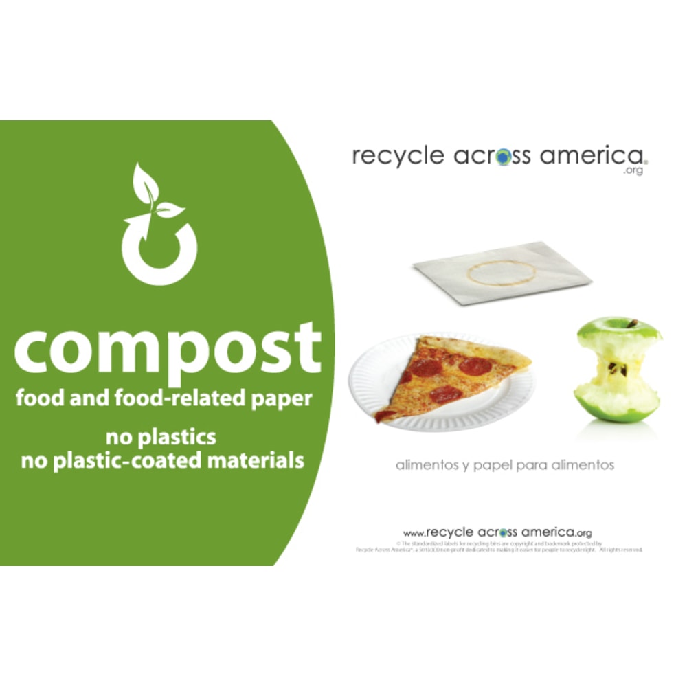 Recycle Across America Compost Standardized Labels, COMP-5585, 5 1/2in x 8 1/2in, Green MPN:COMP-5585