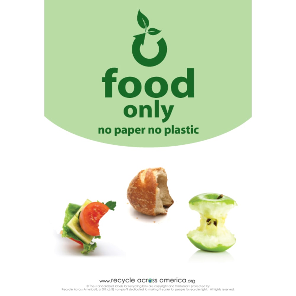 Recycle Across America Food Standardized Recycling Label, FOOD-1007, 10in x 7in, Light Green MPN:FOOD-1007