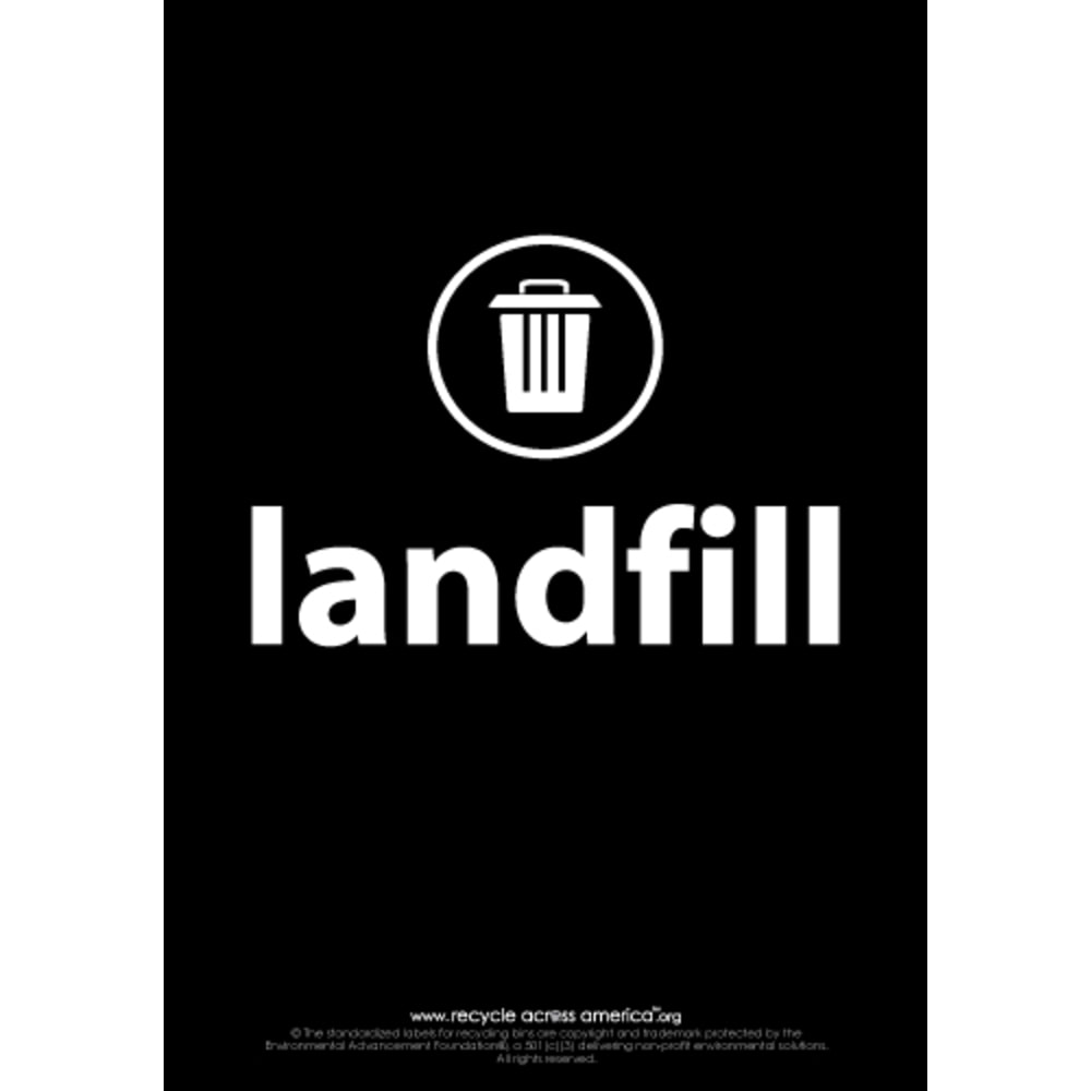 Recycle Across America Landfill Standardized Recycling Labels, LAND-1007, 10in x 7in, Black MPN:LAND-1007