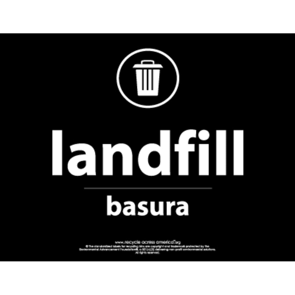 Recycle Across America Landfill Standardized Recycling Labels, LAND-8511, 8 1/2in x 11in, Black MPN:LAND-8511