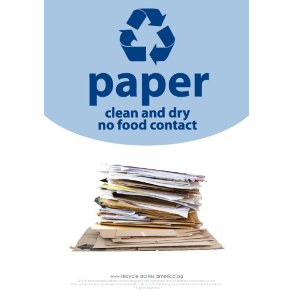 Recycle Across America Paper Standardized Recycling Labels, P-1007, 10in x 7in, Light Blue MPN:P-1007