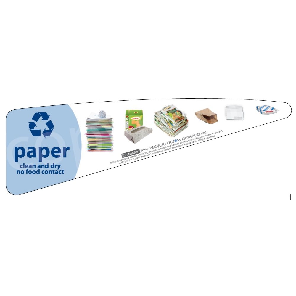 Recycle Across America Paper Standardized Recycling Labels, P-TRI, 13 3/8in x 4 5/8in, Light Blue MPN:P-TRI