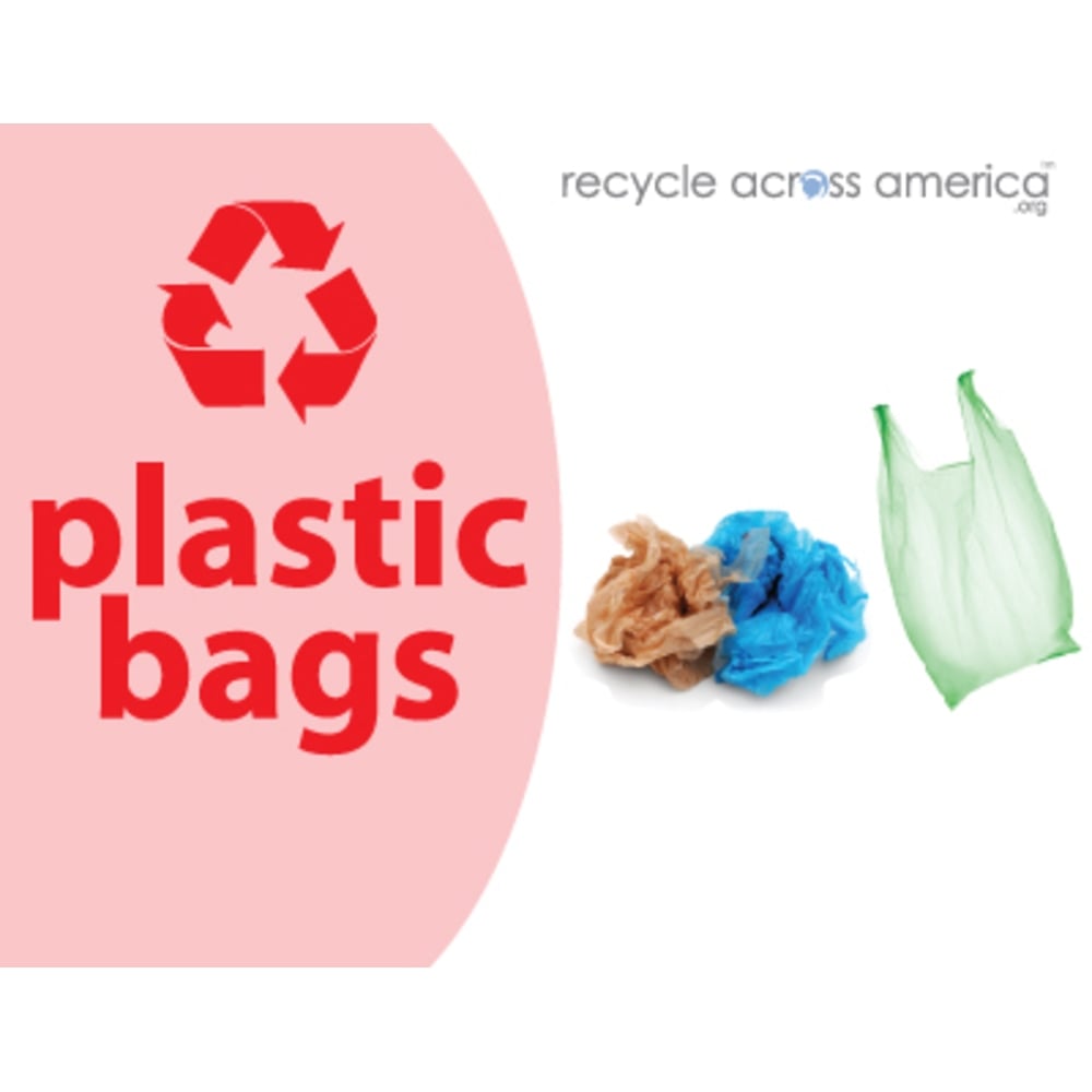 Recycle Across America Plastic Bags Standardized Recycling Labels, PBAG-8511, 8 1/2in x 11in, Pink MPN:PBAG-8511