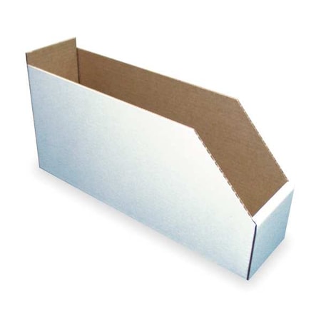 Corrugated Shelf Bin, Cardboard, 6 1/4 in W, 8 1/2 in H, White MPN:1W960