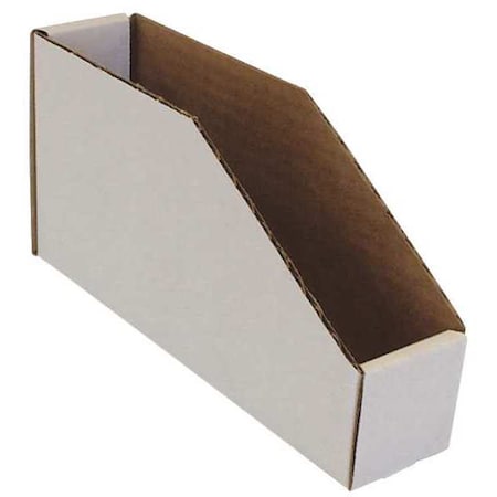 Corrugated Shelf Bin, Cardboard, 2 in W, 4 1/2 in H, White MPN:BIN 2-9