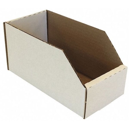Corrugated Shelf Bin, Cardboard, 4 in W, 4 1/2 in H, White MPN:BIN 4-9