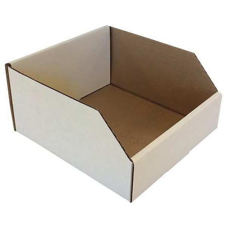 Corrugated Shelf Bin, Cardboard, 8 in W, 4 1/2 in H, White MPN:BIN 8-9
