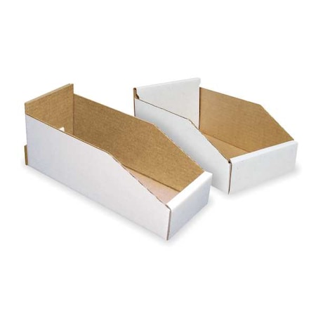 White Corrugated Shelf Bin, 11