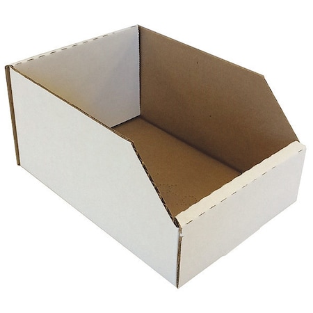 Corrugated Shelf Bin, Cardboard, White, 3 in H, 4 in W, 6 in L MPN:BIN 4-6