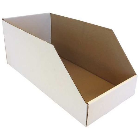 Corrugated Shelf Bin, Cardboard, White, 10 in H, 11 in W, 24 in L MPN:MAR 11-24