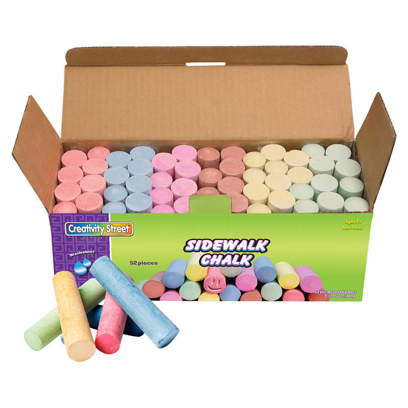 Chenille Kraft Creativity Street Jumbo Sidewalk Chalk, 4in x 1in, Assorted Colors, Case Of 52 MPN:1752