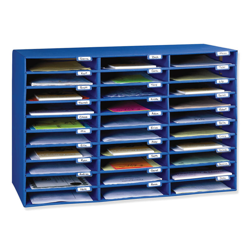Pacon 70% Recycled Corrugated Mail Box, 30 Slots, Blue MPN:001318