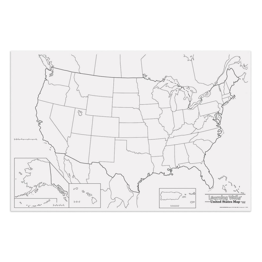 Pacon Learning Walls United States Map, 48in x 72in MPN:PAC78760