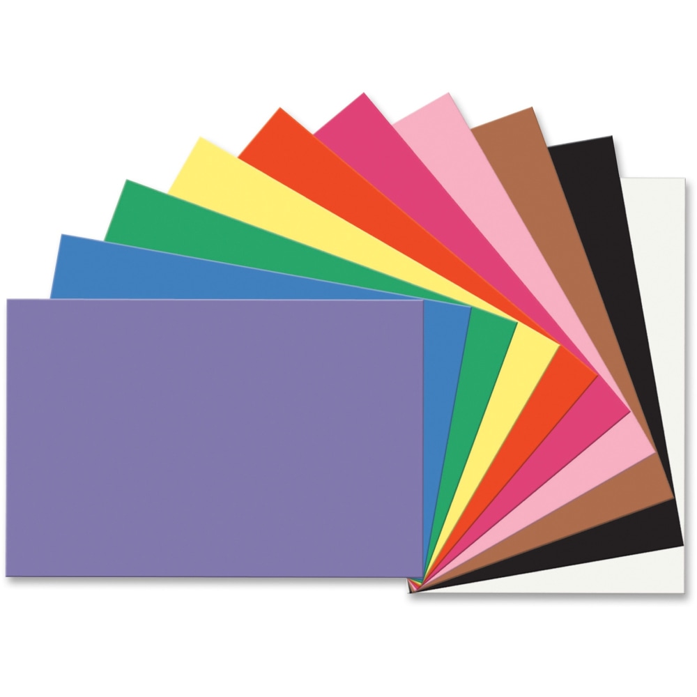 SunWorks Construction Paper - Multipurpose - 36in x 24in - 50 / Pack - Assorted, Blue, Brown, Holiday Green, Orange, Pink, Scarlet, Violet, White, Yellow (Min Order Qty 2) MPN:6523