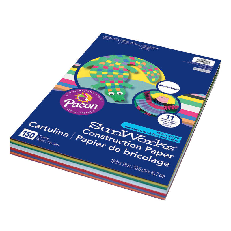Prang Smart-Stack Heavyweight Construction Paper, 12in x 18in, Assorted, Pack Of 150 MPN:6526