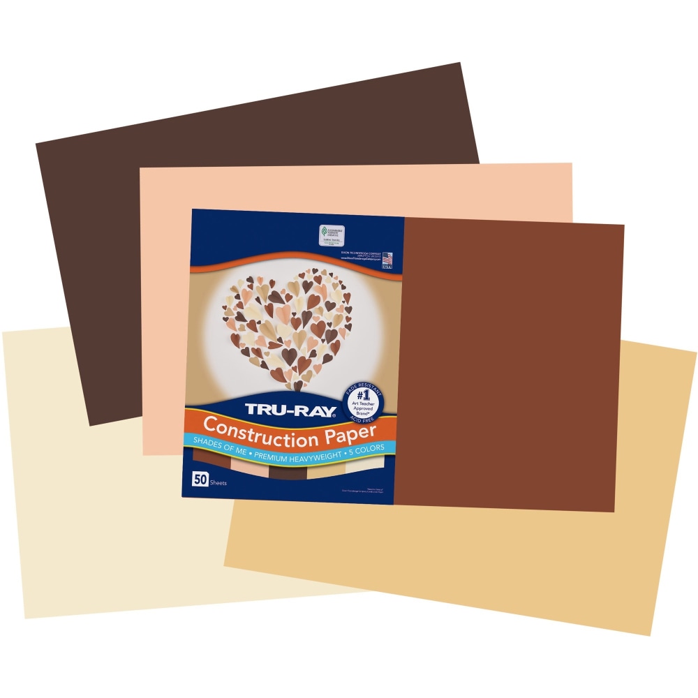 Tru-Ray Construction Paper - Art Project, Craft Project - 12in Width x 18in Length - 76 lb Basis Weight - Assorted - Fiber, Sulphite - 50 / Pack MPN:P102950
