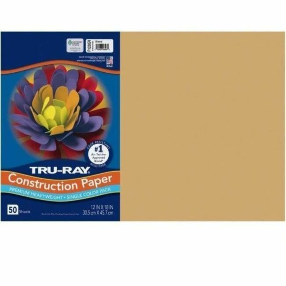 Tru-Ray Construction Paper - Project, Construction, Art Project, Craft Project - 12in x 18in - Almond - Sulphite, Fiber - 50 Sheet MPN:P103074