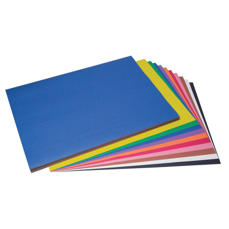 Prang Construction Paper, Medium Weight, 18in x 24in, 10 Assorted Colors, 100 Sheets MPN:PAC6518