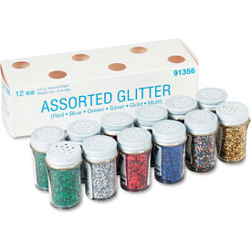Pacon® Spectra® Glitter Assortment 3/4 oz. 6 Colors 12 Jars/Pack 91356