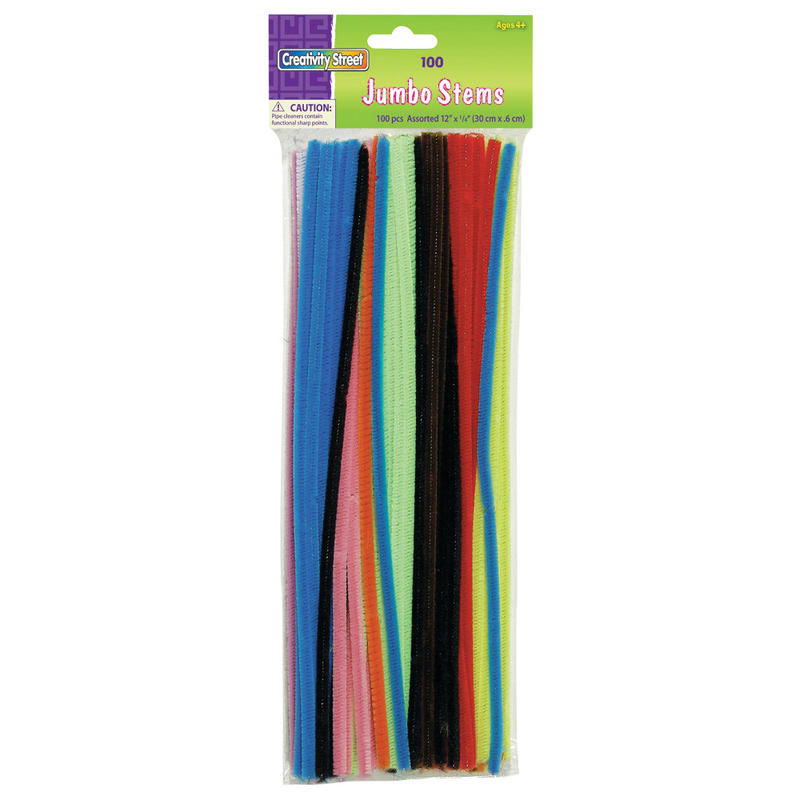 Chenille Kraft Jumbo Pipe Cleaners, Assorted, Pack Of 100 (Min Order Qty 26) MPN:711001