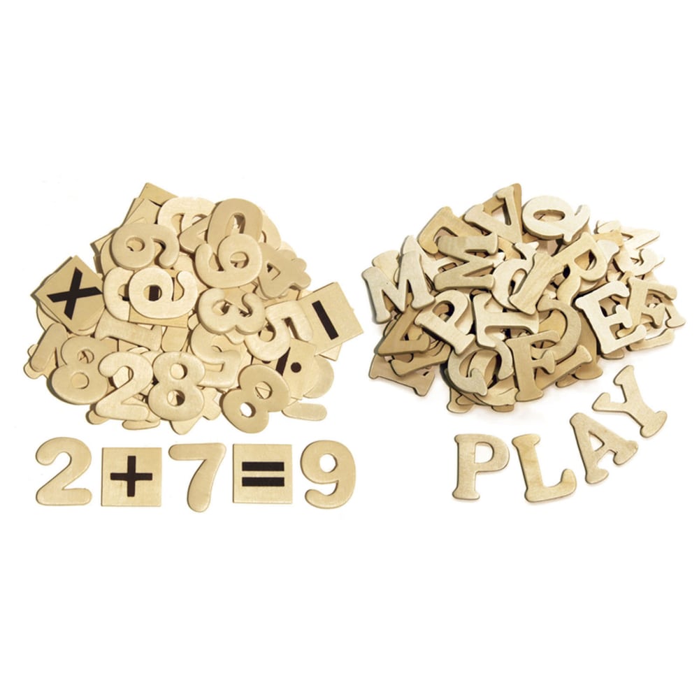 Creativity Street Wood Letters And Numbers, 1-1/2in, Natural, Pack Of 200 Pieces MPN:CK-3623