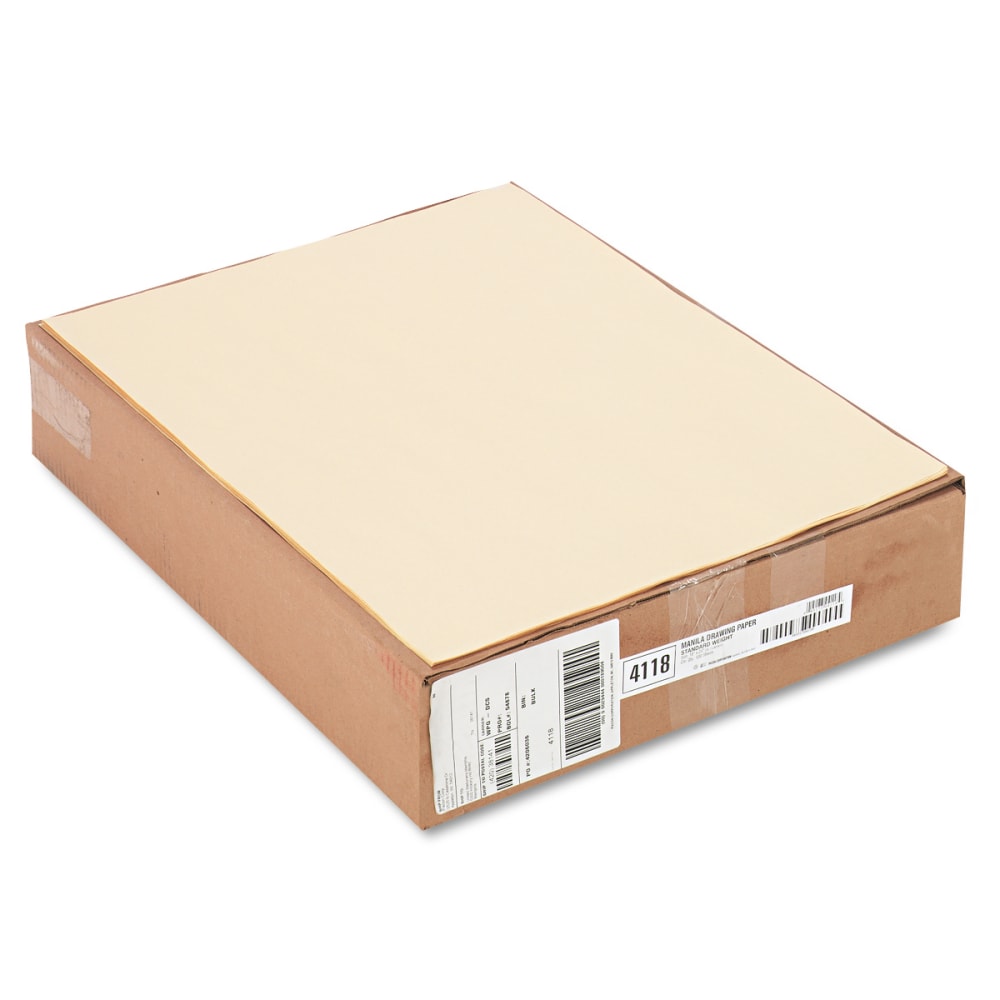 Pacon Manila Drawing Paper, 18in x 24in, 50 Lb, Pack Of 500 Sheets MPN:4118