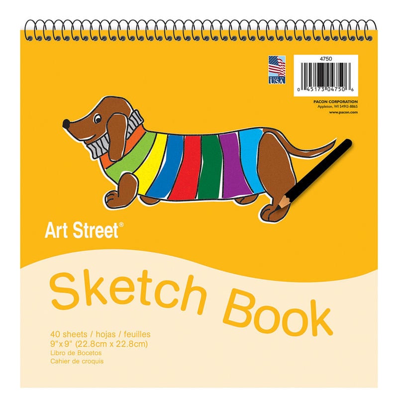 Art Street Sketch Book, 9in x 9in, 40 Sheets, White MPN:4750
