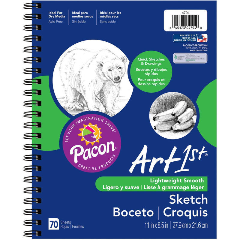Pacon Art1st Sketch Diary, 11in x 8 1/2in, 70 Sheets (Min Order Qty 11) MPN:4794
