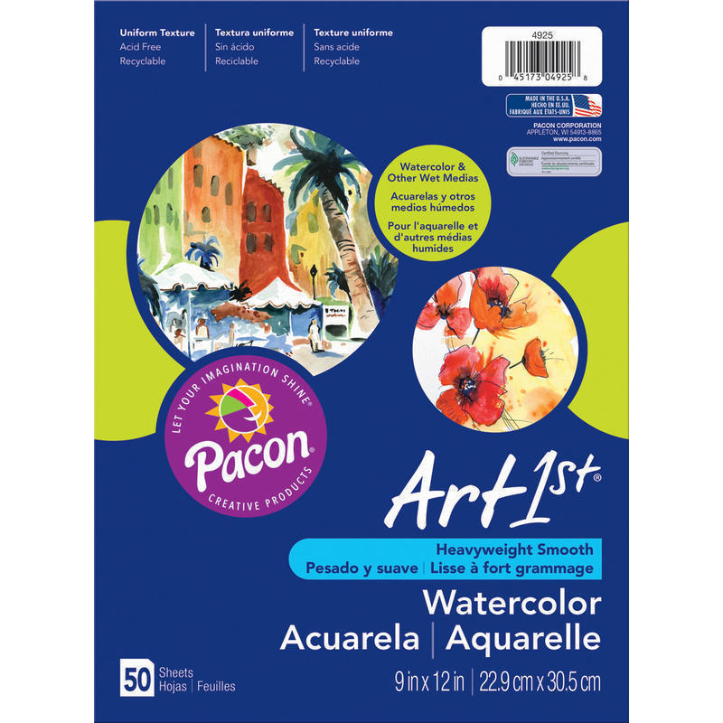 Art1st Watercolor Paper, 9in x 11in, Pack Of 50 Sheets MPN:4925