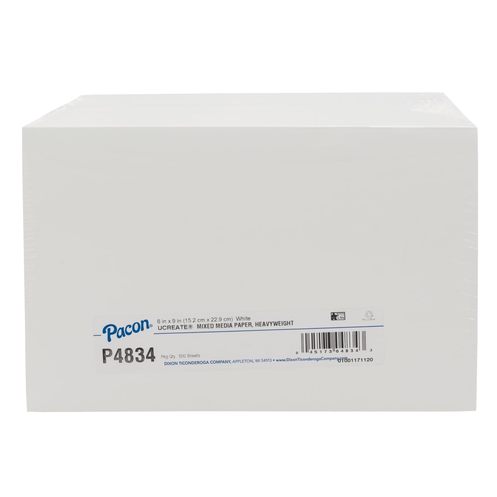 Pacon UCreate Mixed Media Art Paper, Heavyweight, 6in x 9in, White, Pack Of 500 Sheets MPN:PAC4834