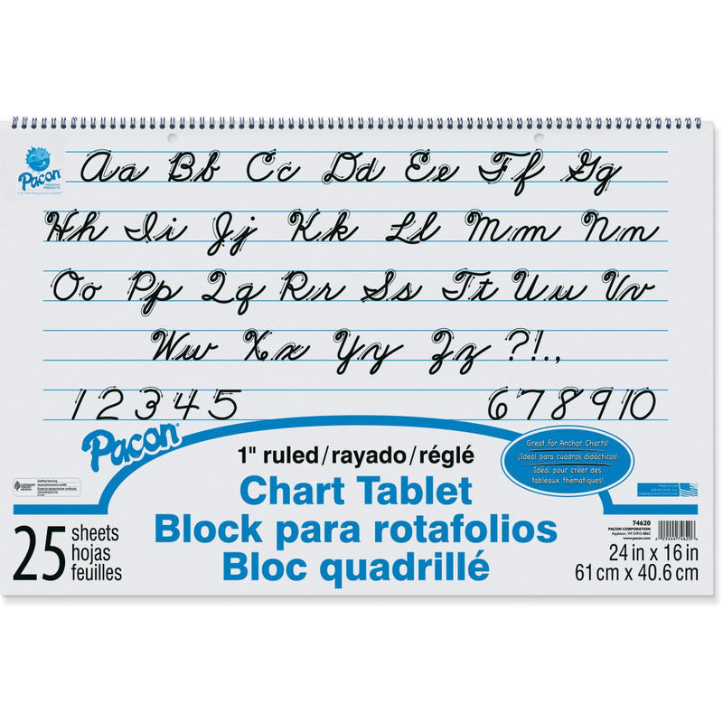 Pacon Chart Tablet, 24in x 16in, 1in Ruled, 25 Sheets MPN:0074620