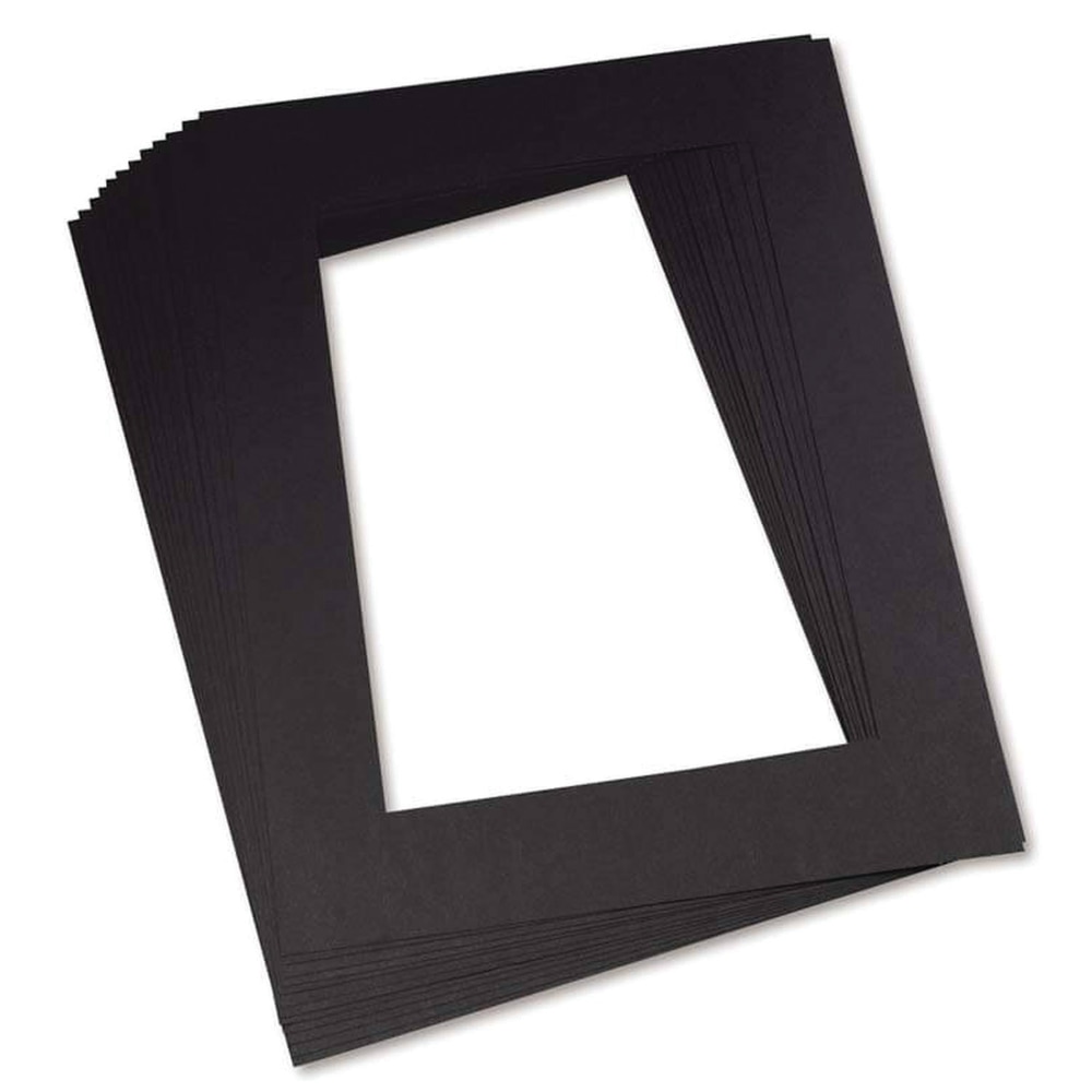 Pacon Pre-Cut Frames, 12in x 18in With Mat, Black, Set Of 12 Frames MPN:PAC0072570