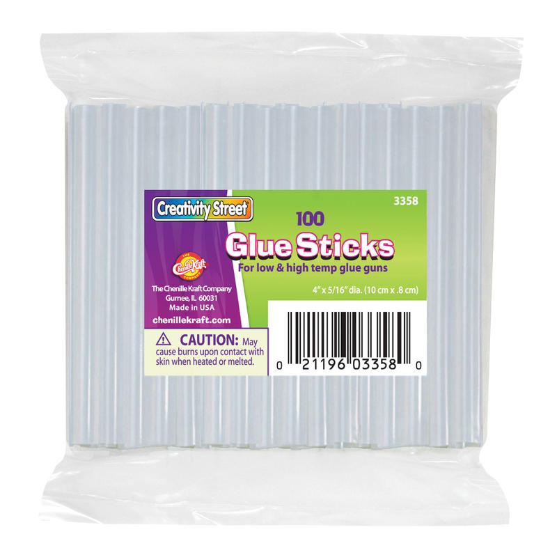 Chenille Kraft Glue Sticks, Clear, Pack Of 100 MPN:3358