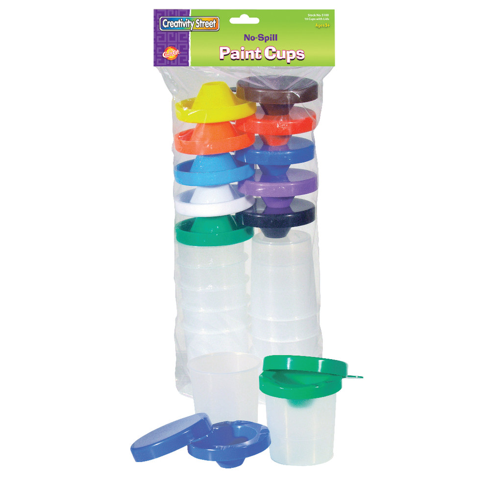 Chenille Kraft Creativity Street No-Spill Paint Cups, Assorted Colors, Pack Of 10 (Min Order Qty 4) MPN:5100