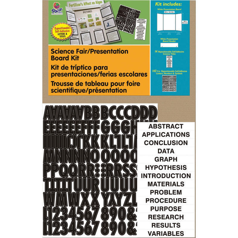 Pacon Science Fair Presentation Board - Science Project - 48in x 36in - 1 Kit - White MPN:3793