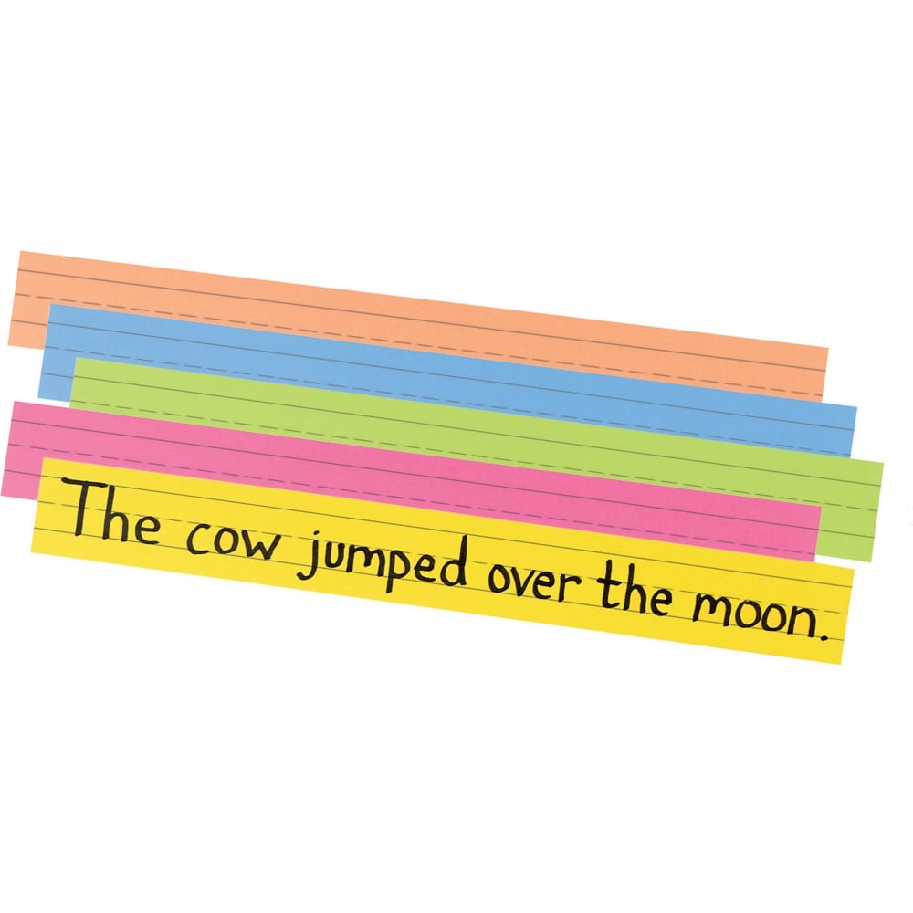 Pacon Peacock Super-Bright Sentence Strips, Assorted Colors, Pack Of 100 (Min Order Qty 6) MPN:1733